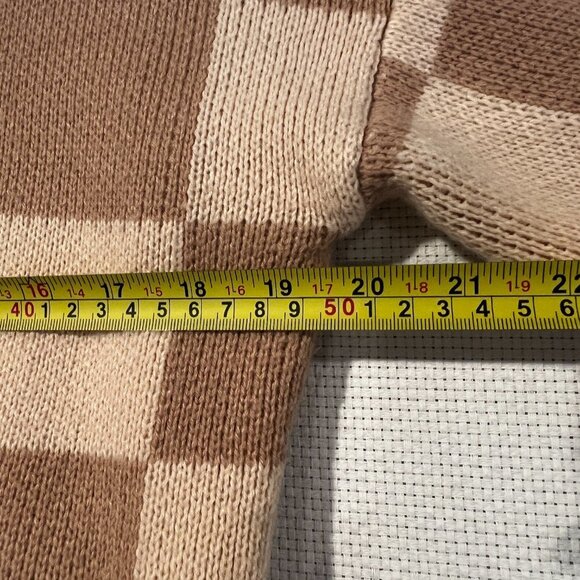 Harajuku Bear Oversize Knit Tan/Beige long puff sleeve Sweater‎ Size M - Picture 6 of 8